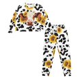 thumbnail image 2 of DISNIMO Cow Sunflower Printed 2 Piece Womens Pajamas Set Long Sleeve Shirt with Long Pant Crew Neck Loungewear Soft Breathable Nightwear Casual Pjs House Wear, XL, 2 of 7