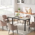 thumbnail image 1 of Bingirl Elevate Your Dining Experience: 63-Inch Wooden Rectangular Table with Durable Metal Legs, Perfect for Large Family Gatherings - Black & Gray Finish, 1 of 7