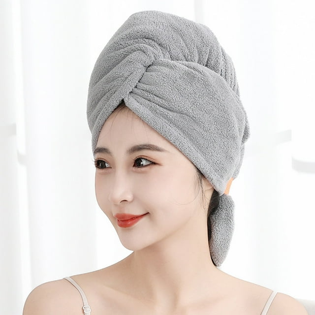 Large Absorbent Hair Towel Wrap Microfiber Drying Cap for Women Men Bath Shower Swim Gym Travel 1 Count