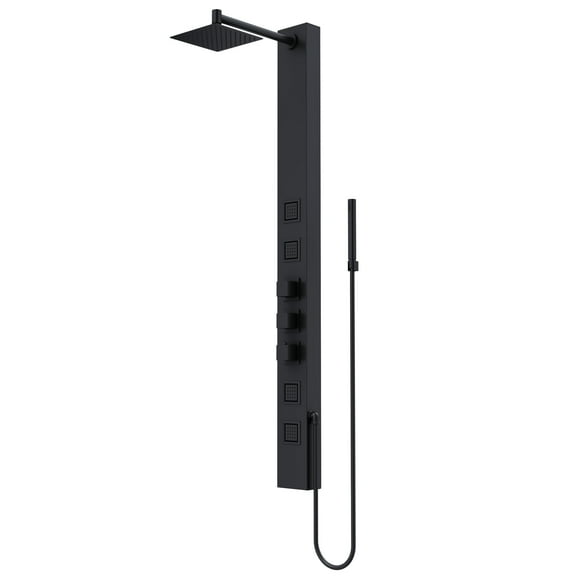 Open Box Vigo Vg08021 Sutton Thermostatic Shower Panel - Black