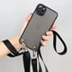 thumbnail image 3 of Funda suave de silicona transparente mate con cordón cruzado para iPhone, carcasa con Collar para iPhone 14, 13, 12, 11 Pro Max, XS, XR, X, 8, 7 Plus, 6 S, 15, 3 of 5