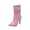 Pink Ankle Boots, variant on KIJBLAE Women's Pointed Toe Stilettos Heel Ankle Boots Slouchy Faux Leather Mid Calf Boots Chunky Heel Dress Boots Fall Winter Shoes Black 38