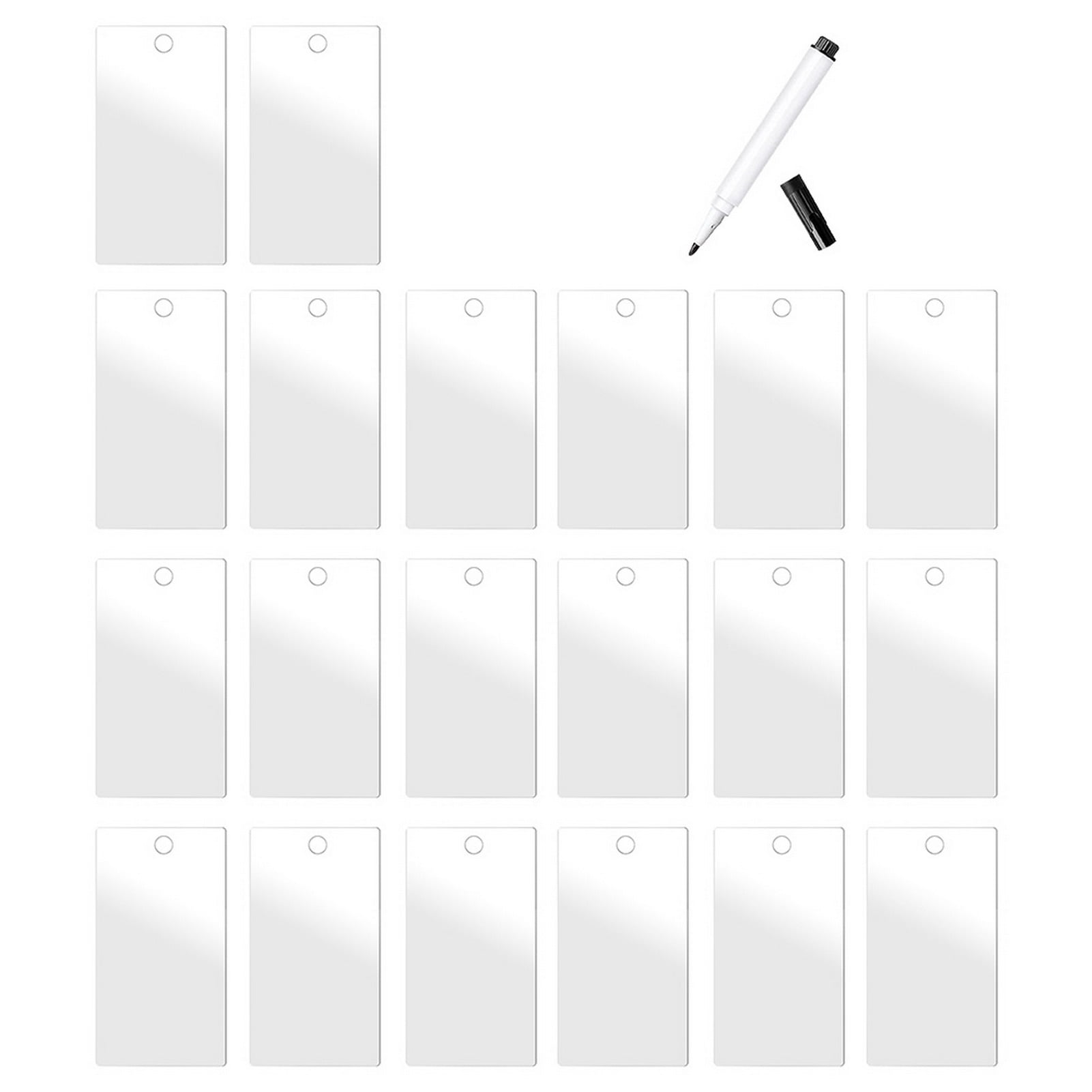 Reusable Basket Label Set Clear Acrylic Hanging Basket Tags, Multi