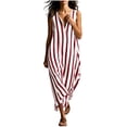 thumbnail image 3 of TaTaai Womens Dresses Sleeveless V Neck Striped Print Pocket Pullover Casual Loose Comfy Soft for Daily Beach, 3 of 7