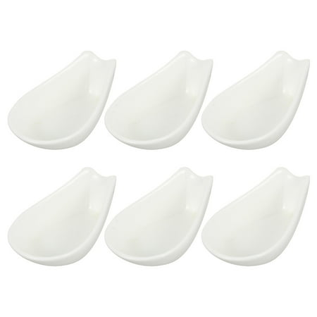 

6Pcs Ceramic Spoon Rest Ladle Spoon Holder Practical Utensils Holders (White)