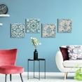 thumbnail image 7 of Wexford Home Blue Abstract Wall Art 12 x 12 inches Set of 4 Flower Pattern Canvas Prints Wall Decoration for Living Room Bathroom Bedroom, 7 of 7