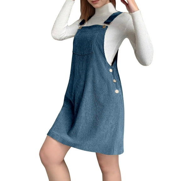 Dpytoraw Womens New Solid Corduroy Loose Sleeveless Strap Dress Solid Slip Dress Dress Women’s Plus Size Maxi Dresses