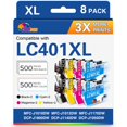 thumbnail image 1 of Cartuchos de tinta Clorisun LC401XL, paquete de 8 para Brother, 1 of 8