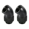 thumbnail image 1 of Unique Bargains Male to Female Extender Fitting G1/4 x 30mm, 45° Rotary for Computer Water Cooling System Black 2pcs, 1 of 6