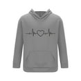 thumbnail image 4 of VBTAPA Mens Hoodie Sweatsuit 2 Piece Heart Print Casual Tracksuit Oversized Pullover Hoodies and Drawstring Pants Set Running Jogging Sport Suit with Pockets Gray L, 4 of 6