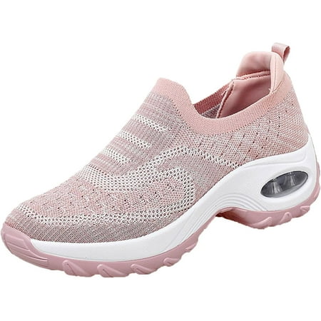Running Shoes for Women Women s Fashion Elastic Knit Lightweight Slip on Sneakers Summer Casual Breathable Mesh Shoes