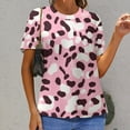 thumbnail image 6 of Leopard Print Pattern Women's Short Sleeve T-Shirt Crew Neck Casual Summer Trendy Loose Fit Tops, 6 of 6