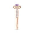 thumbnail image 3 of ANGARA Natural 0.25 Ct. Amethyst with Diamond Halo Ring in 14K Rose Gold for Women (Ring Size: 11.5), 3 of 10