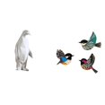 thumbnail image 1 of Escultura de madera de resina de pájaro pingüino, figura coleccionable, artesanía, adorno decorativo, estatua de animal, arte de pared, letreros colga, 1 of 8