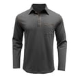 thumbnail image 2 of FYDUU Mens Golf Shirt Comfort Men's Long Sleeve Classic Polo Shirts Trendy Casual Button Tees Collared Pullover Shirts With Pockets Comfort Golf Shirts, 2 of 6