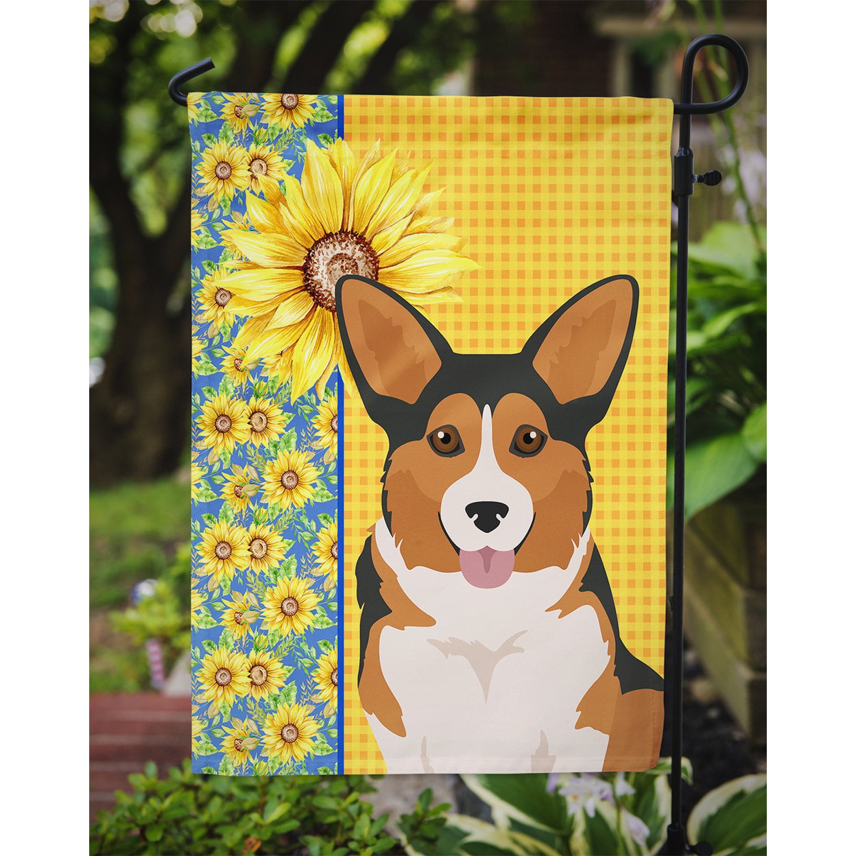 thumbnail image 3 of Summer Sunflowers Sable Pembroke Corgi Flag Garden Size, 3 of 5