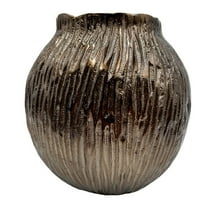 Pemberly Row 8 Inch Tall Decorative Handmade Aluminum Flower Vase in Bronze