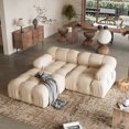 thumbnail image 2 of Indecor Home Modular Sectional Sofa Modern Velvet Loveseat Sofa with Ottoman Convertible Sofas for Living Room Tan, 2 of 5