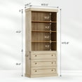 thumbnail image 3 of 71"Tall Kitchen Pantry Storage Cabinet, Large Wood Bookcase Adjustable Shelves with 3 Drawers,Brown,2Pcs, 3 of 7