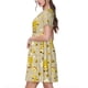 thumbnail image 2 of Easygdp Cute Bee Gnomes para Vestido Transpirable de Mujer, Vestido Suelto de Manga Corta con Pliegues y Bolsillos para el Verano, 2 of 6