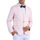 thumbnail image 4 of Inspire Chic Chaquetas Deportivas a Rayas para Hombres, Blazers de Promoción de Un Solo Botón con Solapa Notch XL Rosa, 4 of 6