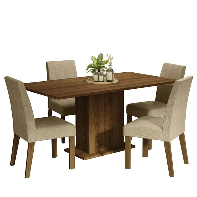 Juego de Comedor Madesa Mesa con Tapa de Madera 4 Sillas Marron/Imperial Keila