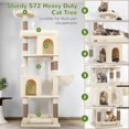 thumbnail image 2 of Árbol para Gatos Globlazer Resistente de 72 pulgadas para Gatos Grandes Beige, 2 of 8
