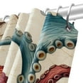 thumbnail image 5 of Octopus Waterproof Printed Shower Curtain Set with Hooks - Decorative Bathroom Decoration, 5 of 5