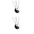 thumbnail image 2 of Jumpingount 1 Pair Adjustable Couple Necklace Lover Best Gift Ornaments Jewelry Classic Pendant Chinese Hanging Birthday Friends Unisex 50cm 2Conjunto, 2 of 6