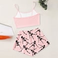 thumbnail image 5 of Xijirk Women Halloween Pajama Set Spaghetti Strap Crop Top with Shorts Skeleton Hand Print Loungewear for Sleepwear and Holiday Party,Pink,XXL, 5 of 5