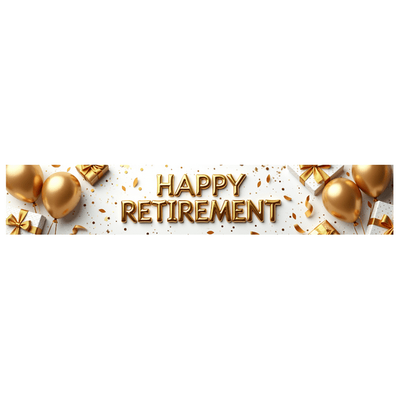 LUUFILx Retirement Party Banner Happy Retirement Backdrop Gold Decorations Photography Props Event Background Celebration Supplies Party Decors