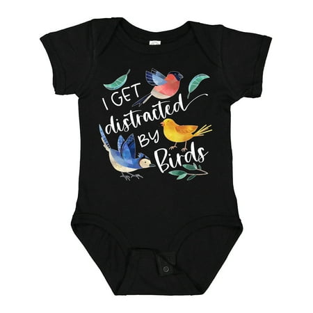 

Inktastic I Get Distracted by Birds Gift Baby Boy or Baby Girl Bodysuit