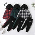 thumbnail image 4 of GYRATEDREAM Toddler Baby Boy Clothes Long Sleeve Tops Plaid Hoodie Sweatshirt + Sweatpants Little Boy Fall Winter Outfits Set 0-24 Months, 4 of 16