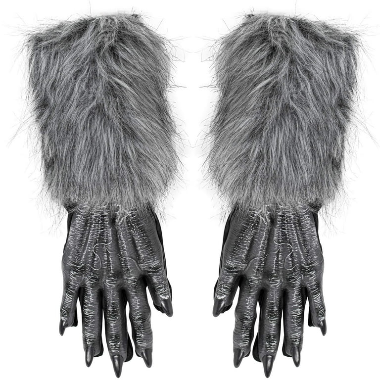 Skeleteen Werewolf Hairy Hand Paws Gloves Accessory