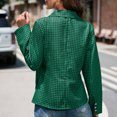 thumbnail image 6 of IROINNID Women's Blazer Jacket Long Sleeve Plaid Notch Lapel Outwear, Casual Autumn Winter Lapel Jacket Small Suit, 6 of 6