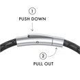 thumbnail image 4 of Men’s Engravable Sterling Silver Vertical Bar Leather Bracelet, 4 of 4