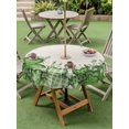 thumbnail image 3 of St. Patrick's Outdoor Tablecloth - 54 Inch Round Dining Table Cover, Luck Shamrock Eucalyptus Leaves Flowers Beige Waterproof Outdoor Table Cloth with Umbrella Hole & Zipper for Picnic/Patio/Party, 3 of 7