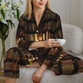 thumbnail image 4 of Goofa Bookshelves Printed Women’s 2 Piece Pajama Set Super,Pajamas Women's Long Sleeve Sleepwear Soft Button Down Loungewear Pjs Lounge Set Nightwear-X-Large, 4 of 9