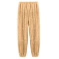 thumbnail image 2 of Kelon Women's Casual Pants, Women Fleece Pajama Pants Warm Loungewear Loose Soft Pajamas Solid Color Patterned Nightwear, S, 2 of 3