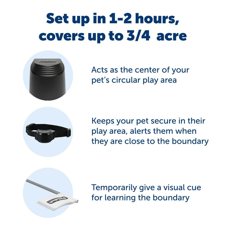 PetSafe Stay u0026 Play Compact Wireless Fence for Dogs, Covers 3/4-Acre,  Portable - Walmart.com