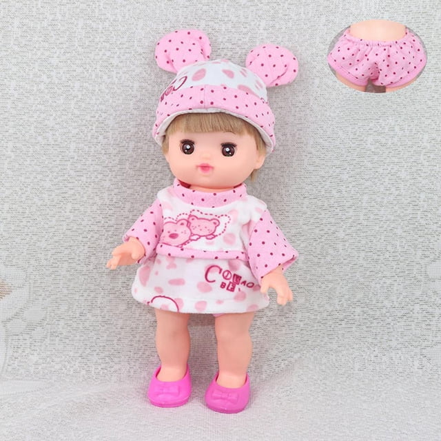 Loungewear de Dibujos Animados Calzoncillos Y Sombrero para Muñeca de 25 Cm CUTICAT Falda de vestir de muñeca Mellchan