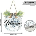 thumbnail image 3 of Coolnut Welcome1 Watercolor Bouquet Welcome Sign for Front Door, Rustic Wooden Wall Sign with Artificial Leaves for Home Farmhouse Porch, 12" Round Home Decor, 3 of 7