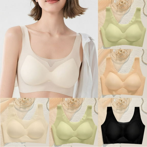 SMihono Bras for Older Women, Rosiaa Ivylift Seamless Wire-Free Push-Up Bra, Ultimate Lift Bra Women's Novelty Bras Black Free Size