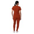 thumbnail image 2 of Conjunto médico deportivo moderno Adar Pro para mujer - Top médico moderno con cuello en V y pantalones médicos tipo jogging para yoga - P9500 - Ocre rojo - L, 2 of 5