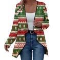 thumbnail image 2 of Antqov Womens Cardigan, Christmas Print Open Front Cardigans with Notched Lapel, Daily Trendy Relaxed Lightweight Comfy Casual Cardigan Jackets, 2 of 7