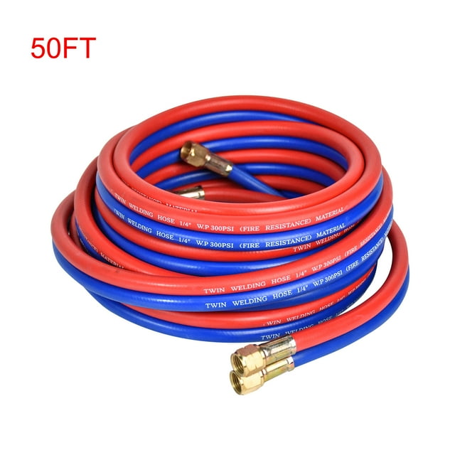 iMeshbean 300PSI 50ft 1/4 Twin Welding Torch Hose Oxy Acetylene Oxygen