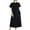 J1-Black Dress, variant on Plus Size Short Sleeve Collared Dresses for Women Cotton Linen A Line Midi Dress Loose Fit Dressy Casual Work Dress Green Dress,Size S-5XL