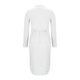 thumbnail image 6 of pstuiky Summer Dresses, Solid Color Casual Dresses Lapel Midi Dress Leisure Long Sleeve Collared Cocktail Dress White L, 6 of 8