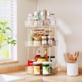 thumbnail image 4 of DELAMU 360 Rotating Makeup Organizer for Vanity, Bathroom Countertop Organizer Spinning Perfume Organizer, High-Capacity Cosmetic and Skincare Dresser Make Up Holder Rack, 3 Tiers, 4 of 7