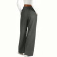 thumbnail image 3 of Dweltoz Wide Leg Jeans Women High Waisted Stretchy Pull on Baggy Jeans Casual Straight Leg Denim Pants with Pockets,Dark Gray 3XL, 3 of 6